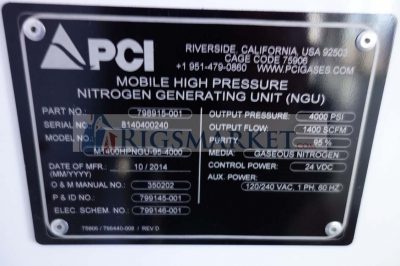High Pressure Nitrogen Generating Unit
